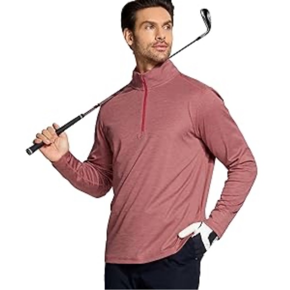 Red Quarter Zip Pullover - Picture 1 of 4